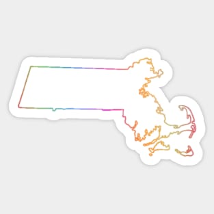 Massachusetts Rainbow Sticker